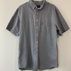 AE Men’s Grey Chambray Button Down Shirt